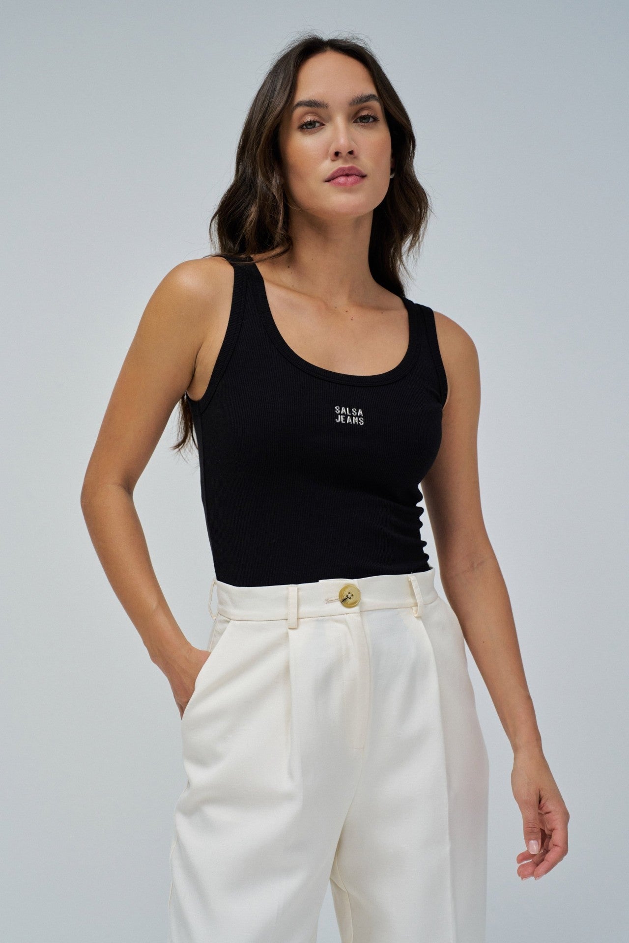 Camiseta canalé de Salsa Jeans