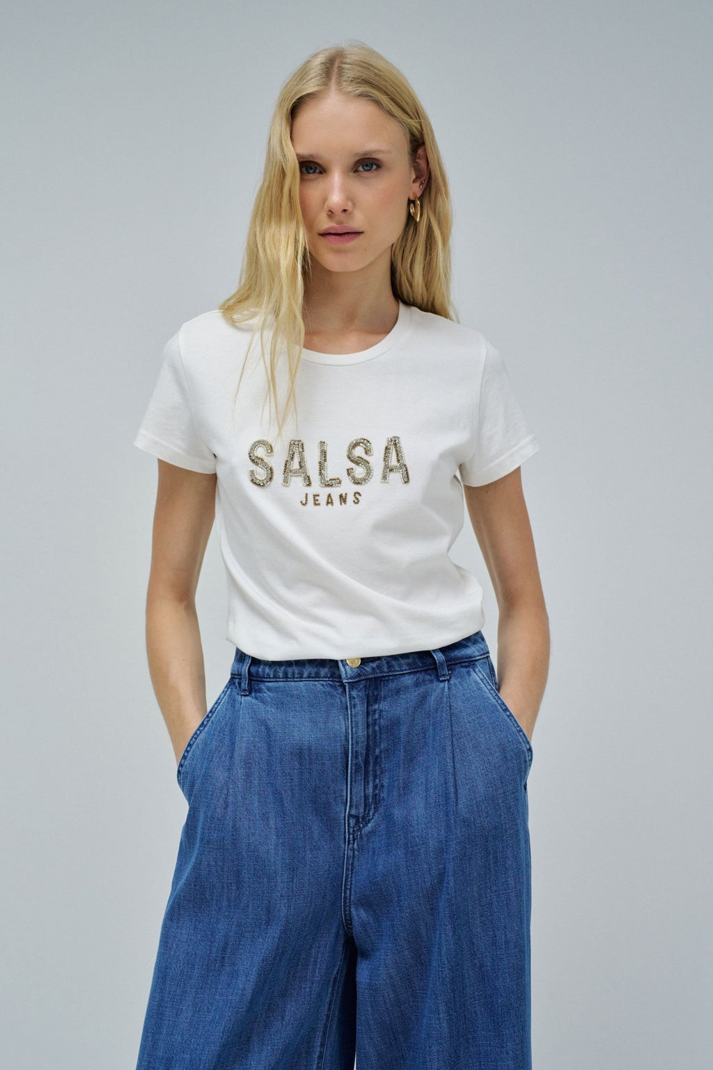 Camiseta con pedreria de Salsa Jeans