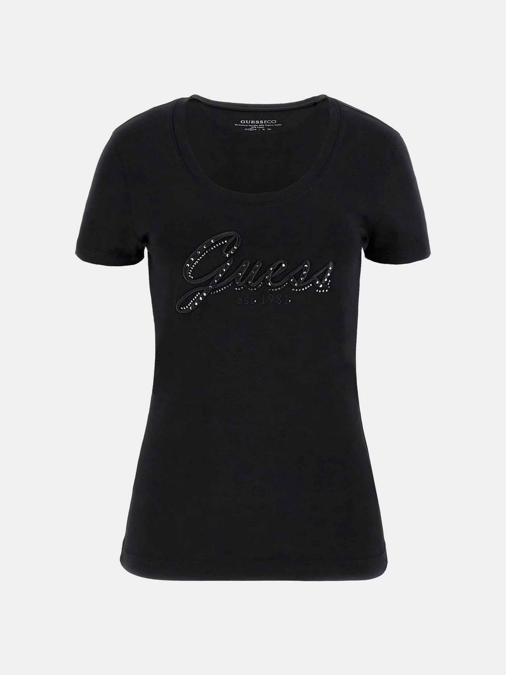 Camiseta bordado logo de Guess