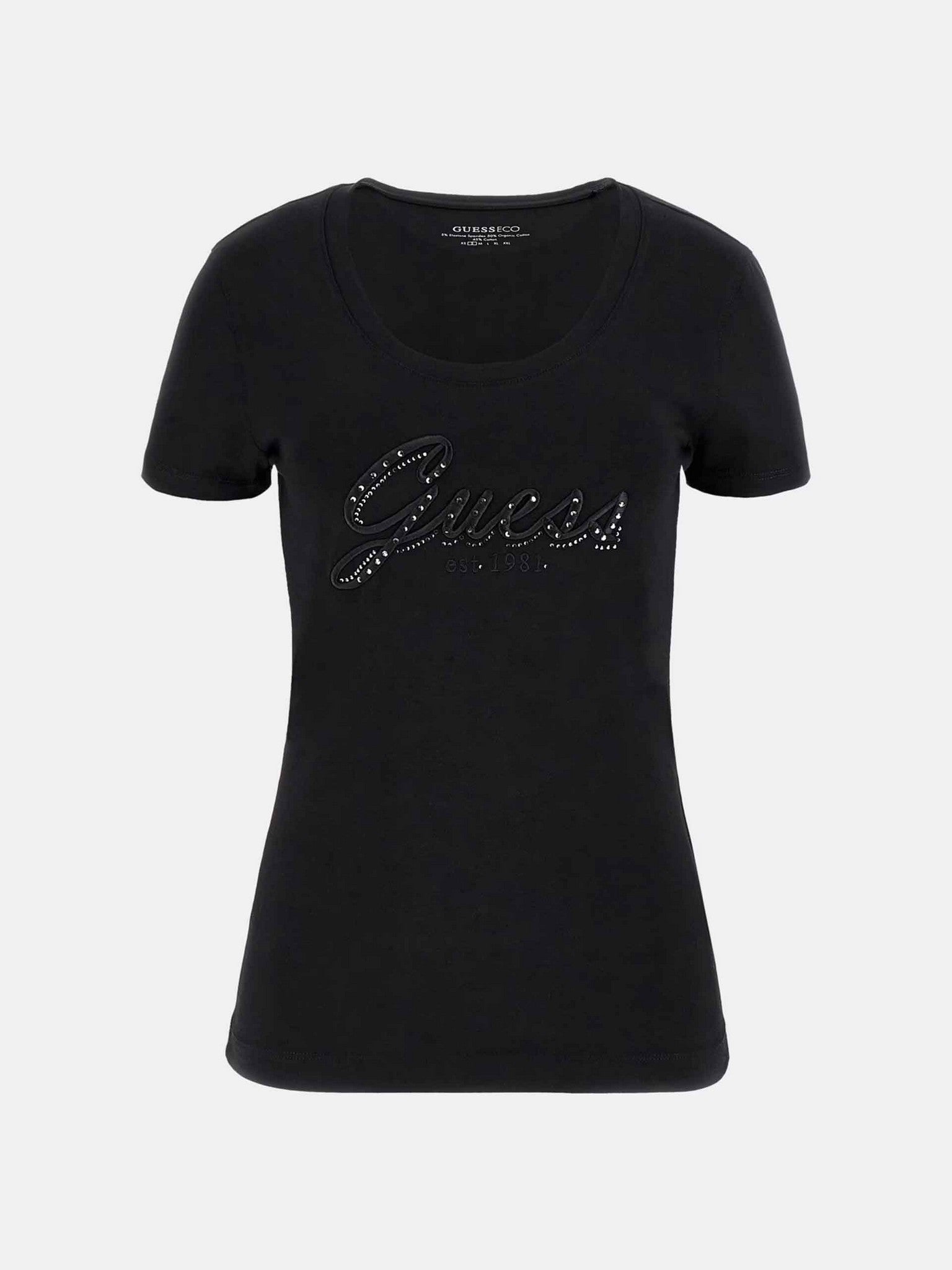 Camiseta bordado logo de Guess