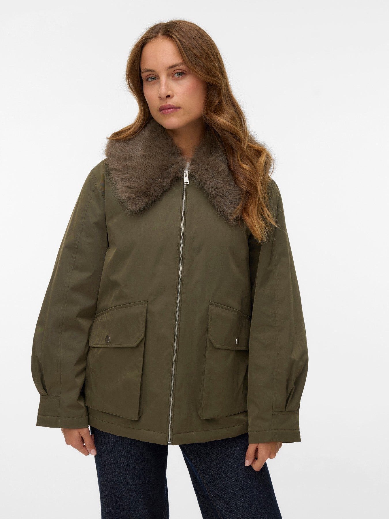 Cazadora con pelo de vero Moda