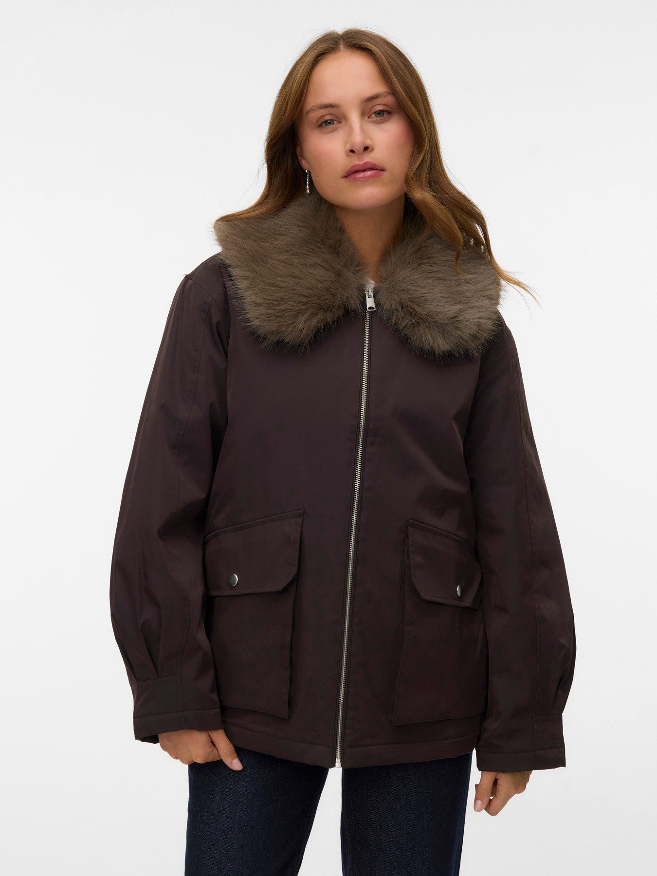 Cazadora con pelo de vero Moda