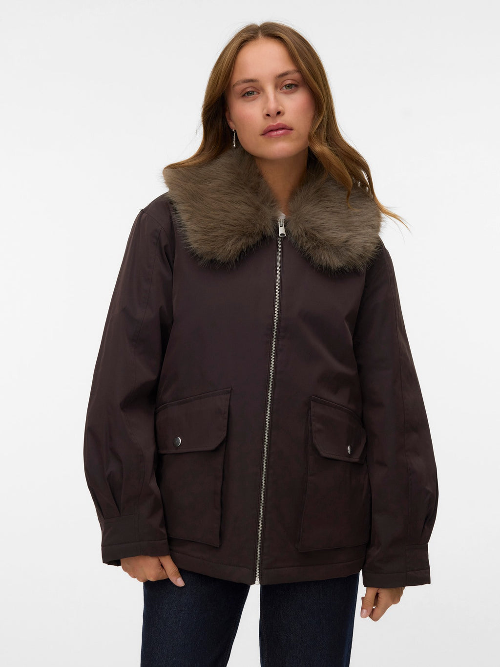 Cazadora con pelo de vero Moda